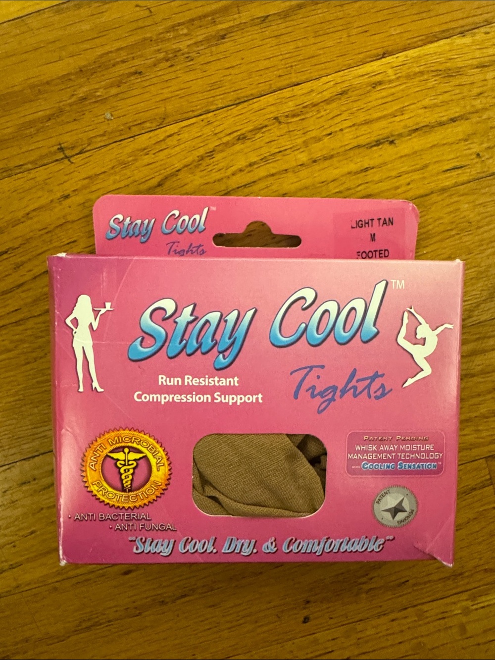 New Tamara Light Tan Stay Cool Footed Compression Tights Medium